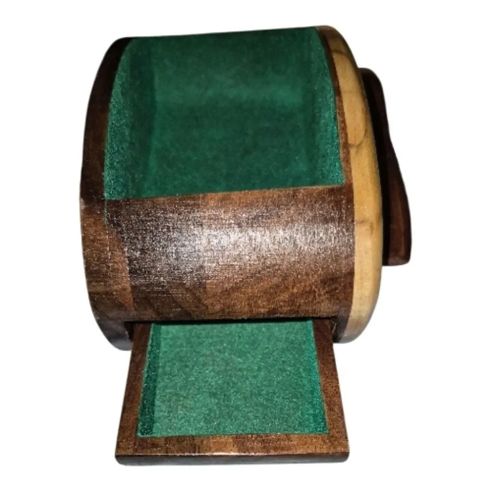 Handcrafted Walnut & Birch Two Tone Wooden Bandsaw Keepsake Jewelry Box